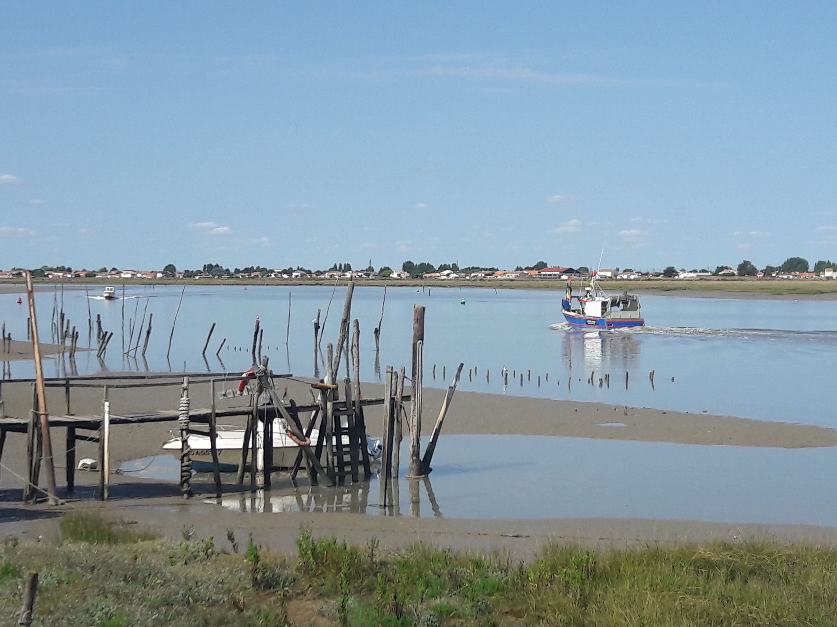 Boats at La Faute sur Mer in the Marais poitevin regional nature park.