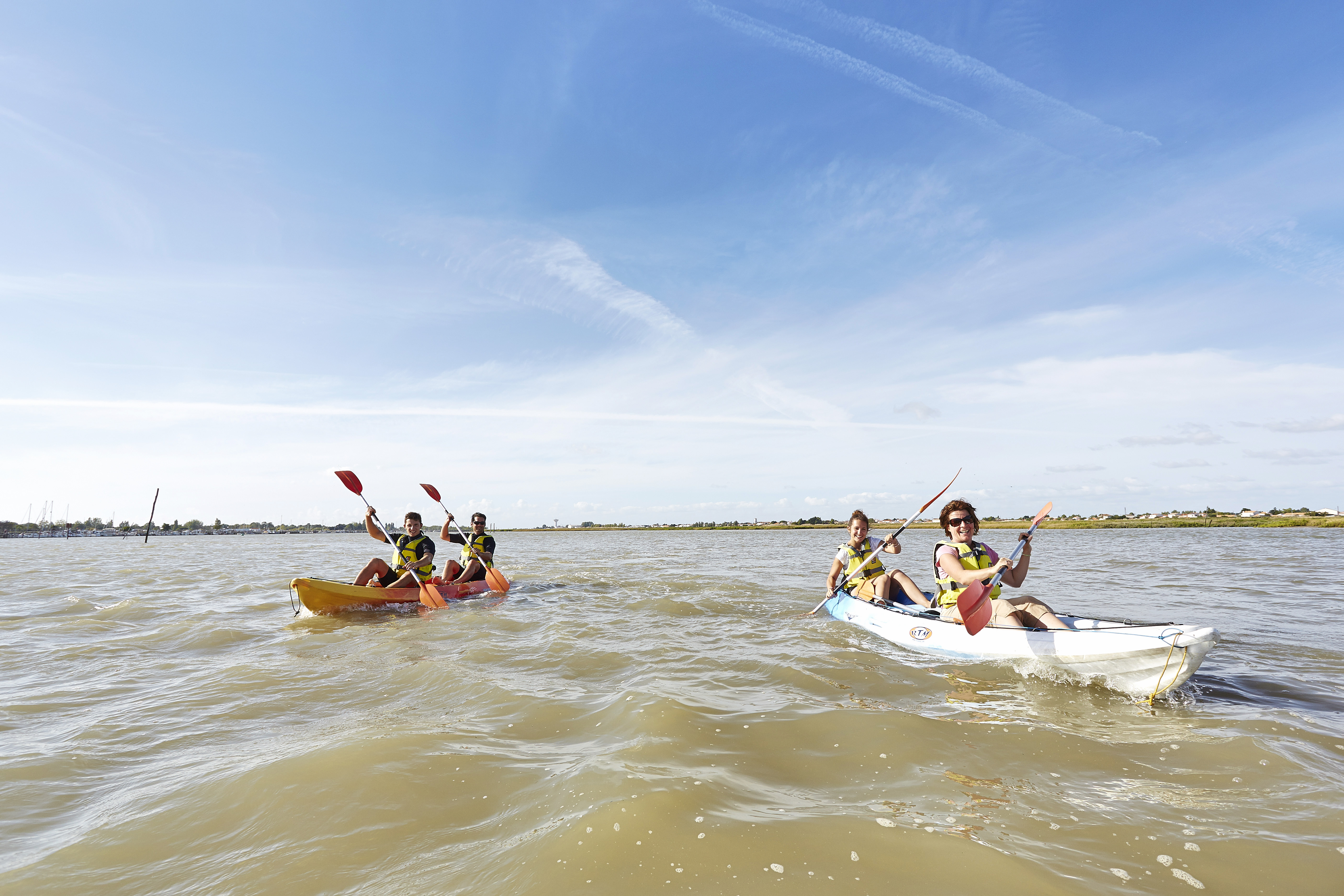 Randonnée en kayak de mer dans la baie de l'Aiguillon dans le parc naturel régional du marais poitevin