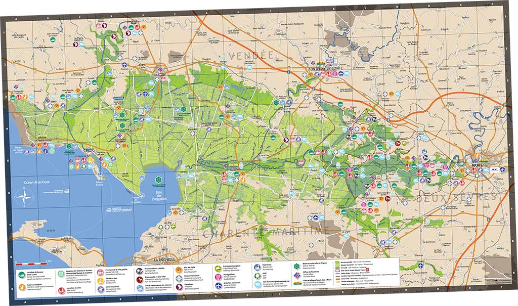 Carte touristique du Marais poitevin - 2022