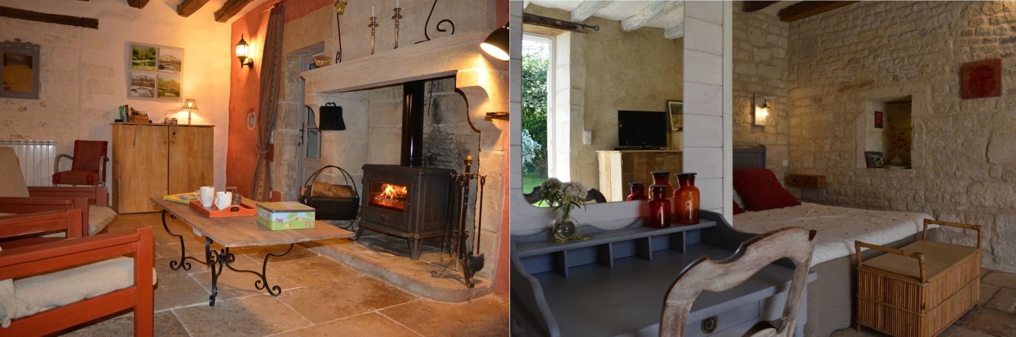 Intérieur du gîte de Sainte Mégrine à Coulon dans le Parc naturel régional du Marais poitevin