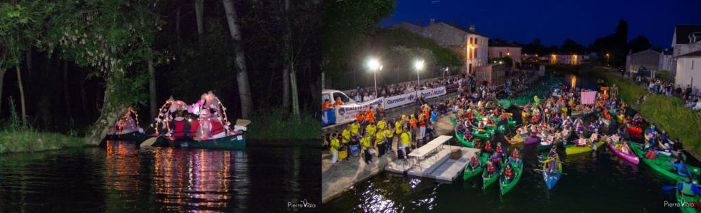 Le Rallye du Marais, manifestation nocturne de canoe-kayak dans le Marais poitevin